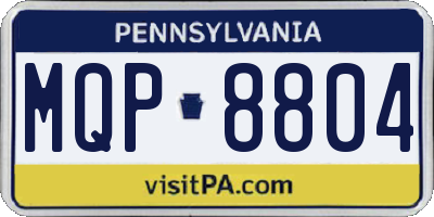PA license plate MQP8804
