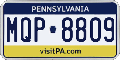 PA license plate MQP8809