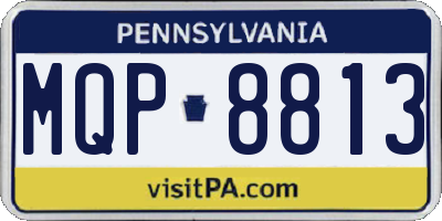 PA license plate MQP8813