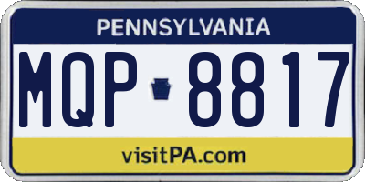 PA license plate MQP8817