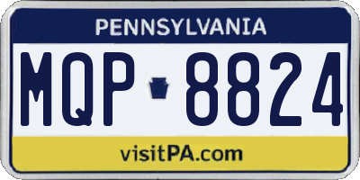 PA license plate MQP8824