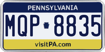 PA license plate MQP8835