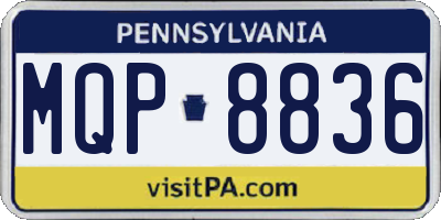 PA license plate MQP8836