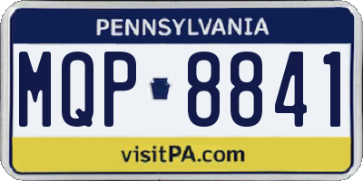 PA license plate MQP8841