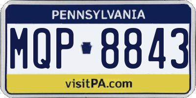 PA license plate MQP8843