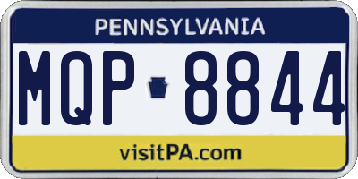 PA license plate MQP8844