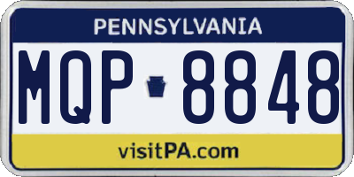 PA license plate MQP8848
