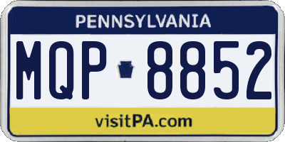 PA license plate MQP8852