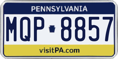 PA license plate MQP8857