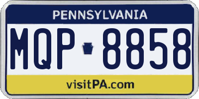 PA license plate MQP8858