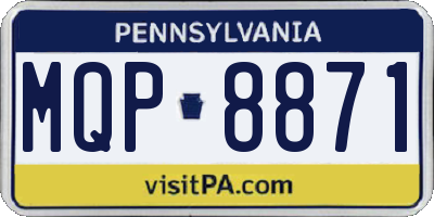 PA license plate MQP8871