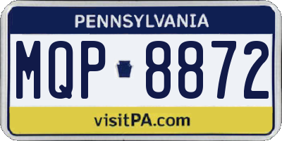 PA license plate MQP8872