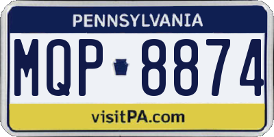 PA license plate MQP8874