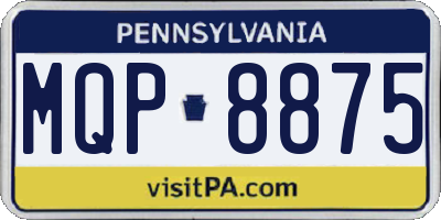 PA license plate MQP8875