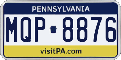 PA license plate MQP8876