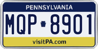 PA license plate MQP8901