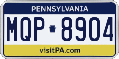 PA license plate MQP8904