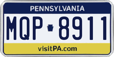 PA license plate MQP8911