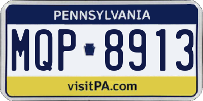 PA license plate MQP8913