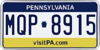 PA license plate MQP8915