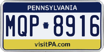 PA license plate MQP8916