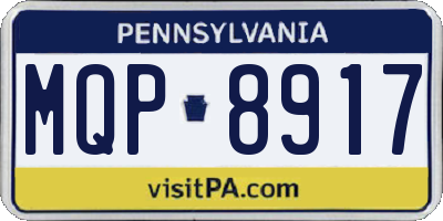 PA license plate MQP8917