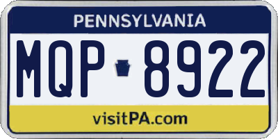 PA license plate MQP8922