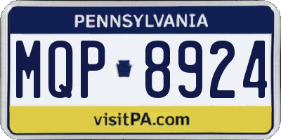 PA license plate MQP8924