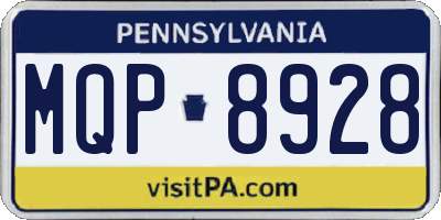 PA license plate MQP8928