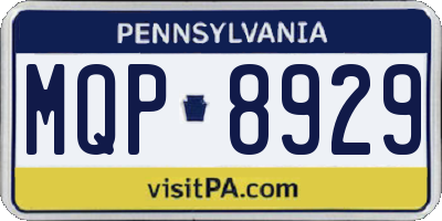 PA license plate MQP8929