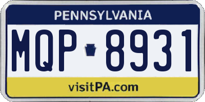 PA license plate MQP8931