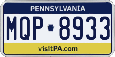 PA license plate MQP8933