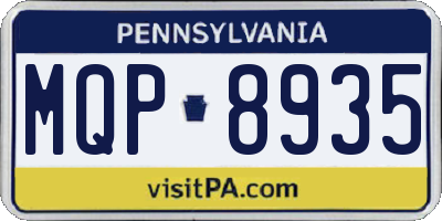 PA license plate MQP8935