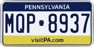PA license plate MQP8937