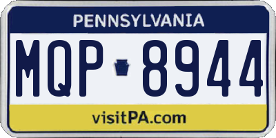 PA license plate MQP8944