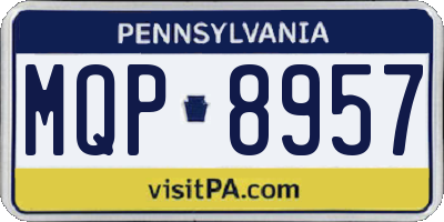 PA license plate MQP8957