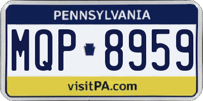 PA license plate MQP8959