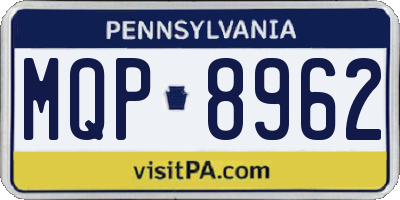PA license plate MQP8962