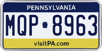 PA license plate MQP8963