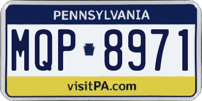 PA license plate MQP8971