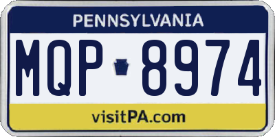 PA license plate MQP8974
