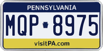 PA license plate MQP8975