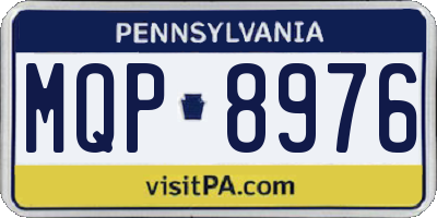 PA license plate MQP8976