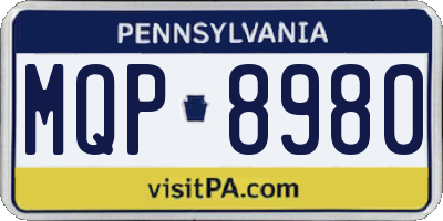 PA license plate MQP8980
