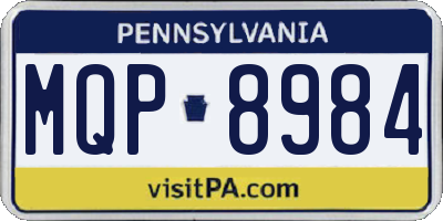 PA license plate MQP8984