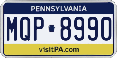 PA license plate MQP8990