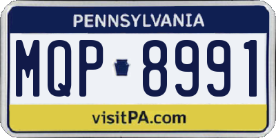 PA license plate MQP8991