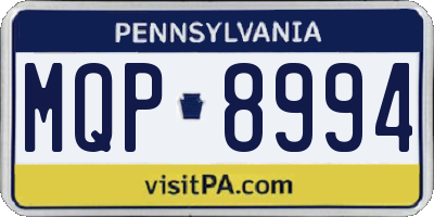 PA license plate MQP8994