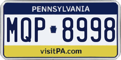 PA license plate MQP8998