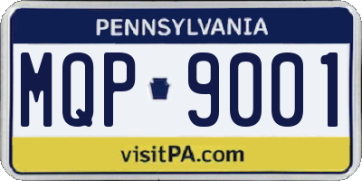 PA license plate MQP9001